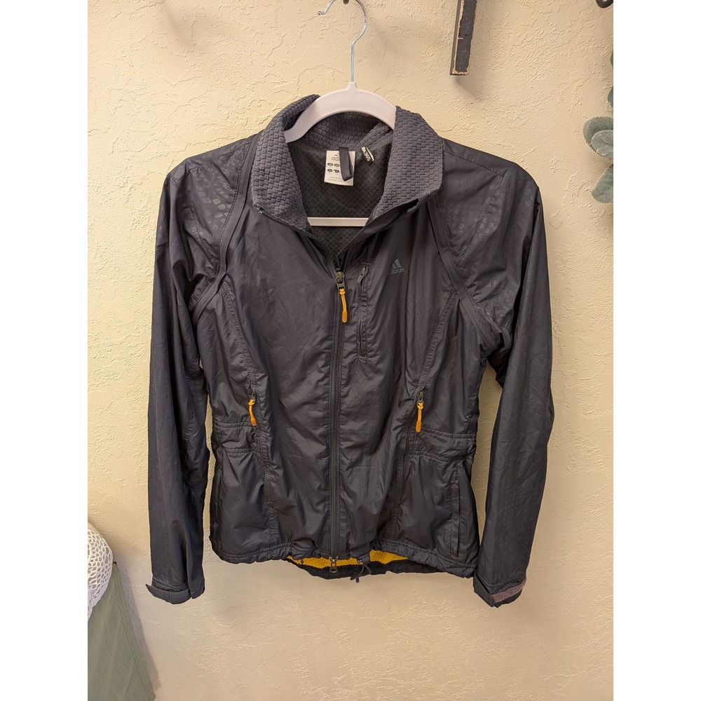 Adidas ClimaProof Womens Lightweight Water Resistant Jacket Size 6 Charcoal Gray